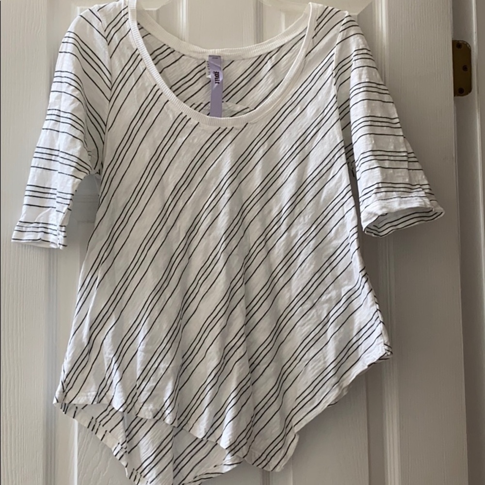 Anthropologie Black and White Stripe Top